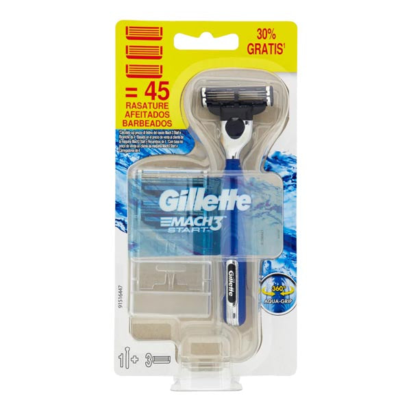 GILLETTE MACH 3 START RASOIO + 3 RICARICHE - Tre Pi Profumerie