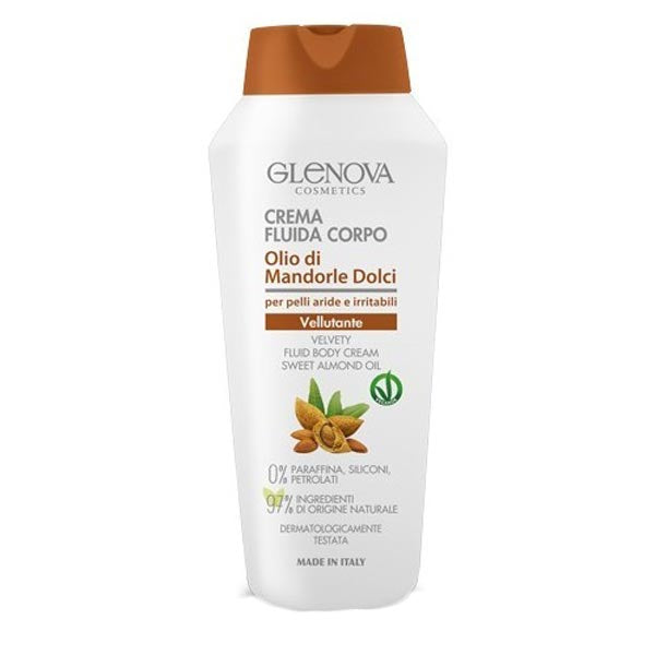GLENOVA CREMA FLUIDA CORPO PER PELLI ARIDE MANDORLE DOLCI 300 ML - Tre Pi Profumerie
