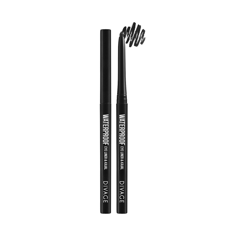DIVAGE WATERPROOF EYELINER & KAJAL BLACK 01 - Tre Pi Profumerie