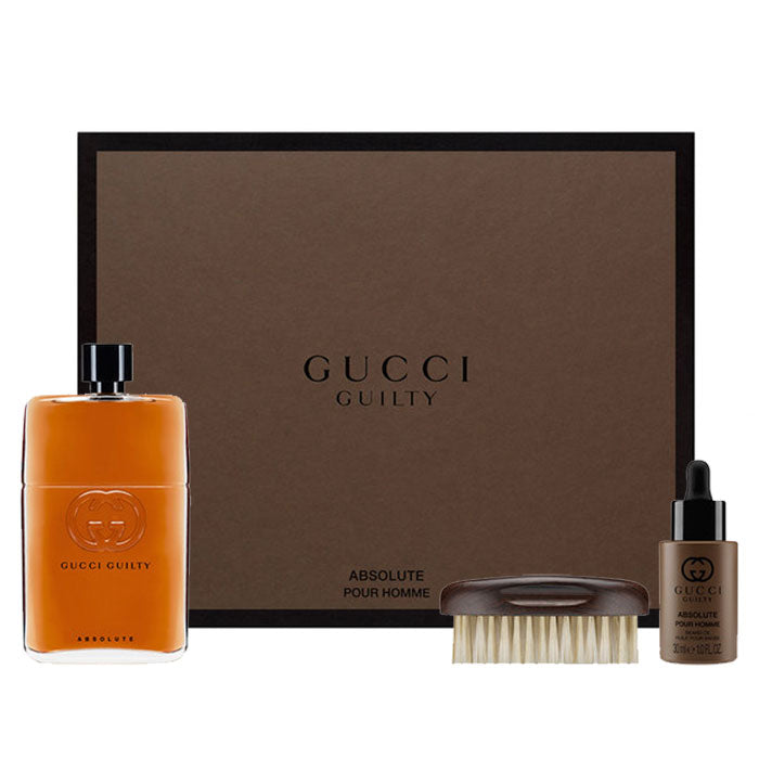 GUCCI GUILTY ABSOLUTE POUR HOMME COFANETTO EDP 90 + BEARD OIL 30 - Tre Pi Profumerie