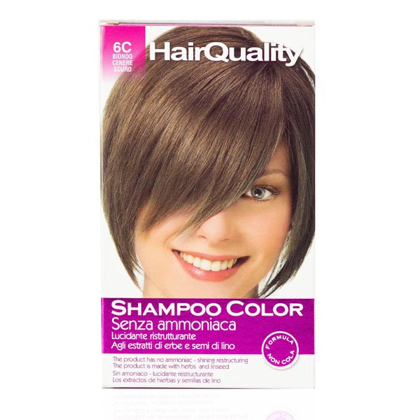 HAIR QUALITY SHAMPOO COLORORANTE CAPELLI BIONDO CENERE SCURO 6C - Tre Pi Profumerie