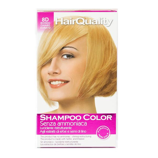 HAIR QUALITY SHAMPOO COLORORANTE CAPELLI BIONDO CHIARO DORATO 8D - Tre Pi Profumerie