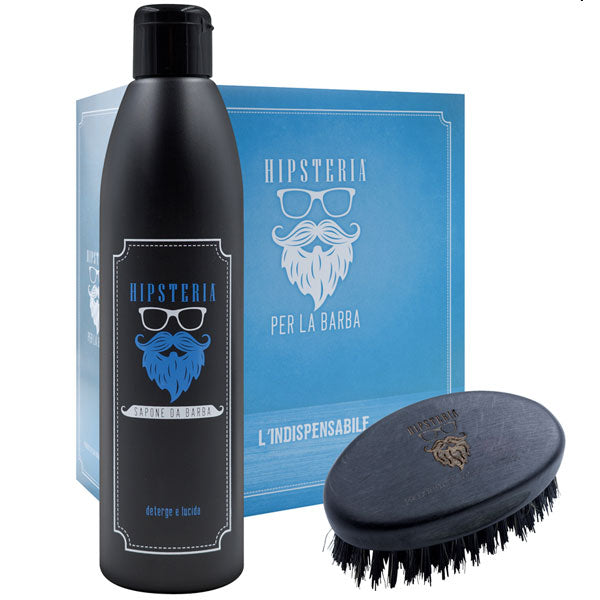 HIPSTERIA COFANETTO SAPONE BARBA E BAFFI + SPAZZOLA B BRUSH - Tre Pi Profumerie