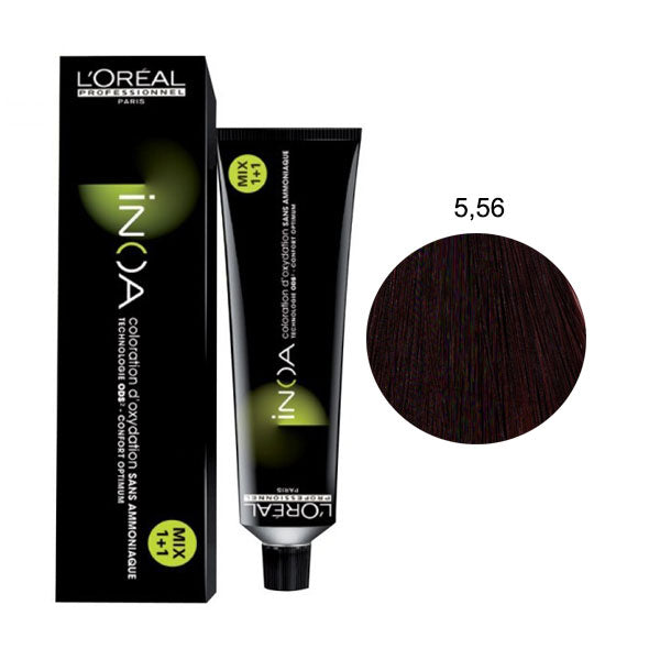 L'OREAL PROFESSIONNEL INOA CASTANO CHIARO MOGANO ROSSO 5,56 - Tre Pi Profumerie