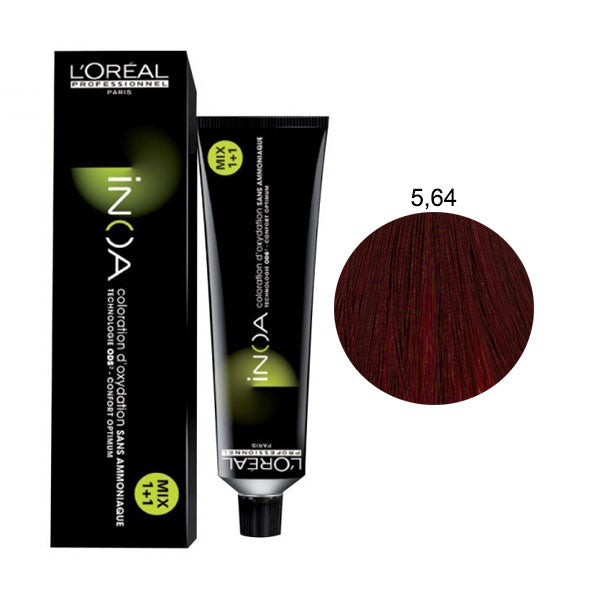 L'OREAL PROFESSIONNEL INOA CASTANO CHIARO ROSSO RAM. 5,64 - Tre Pi Profumerie