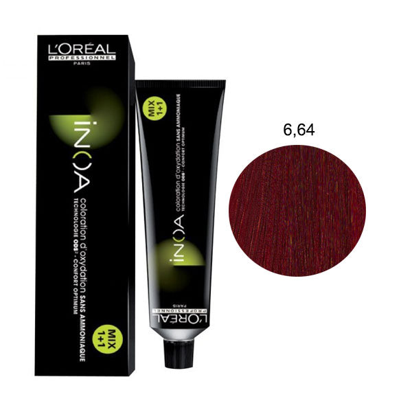 L'OREAL PROFESSIONNEL INOA BIONDO SCURO ROSSO RAME 6,64 - Tre Pi Profumerie