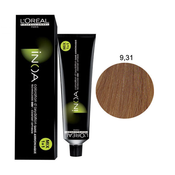 L'OREAL PROFESSIONNEL INOA BIONDO CHIARISSIMO BEIGIE DORATO 9,31 - Tre Pi Profumerie