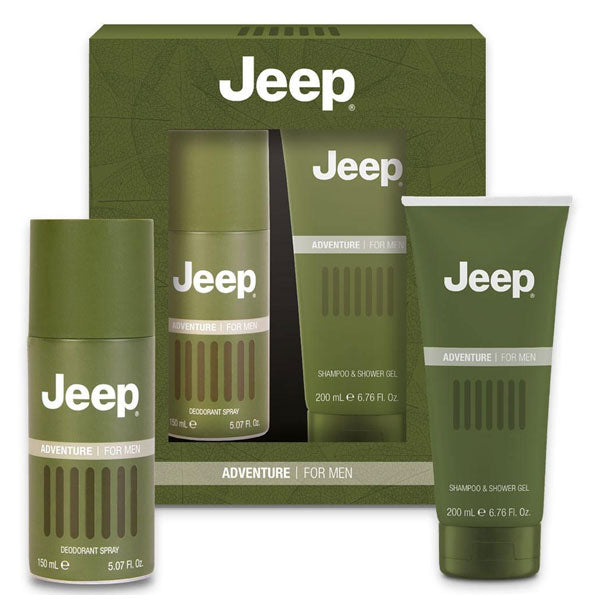 JEEP ADVENTURE FOR MEN COFANETTO DEODORANTE 150 ML + SHOWER GEL - Tre Pi Profumerie