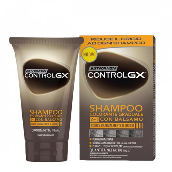 JUST FOR MEN CONTROL GXSTD SHAMPOO COLORANTE GRADUALE 2IN1 118M - Tre Pi Profumerie
