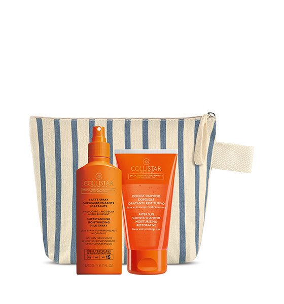 COLLISTAR LATTE SPRAY SUPERABBRONZANTE SPF15 200ML+ DOCCIA SHAMP - Tre Pi Profumerie
