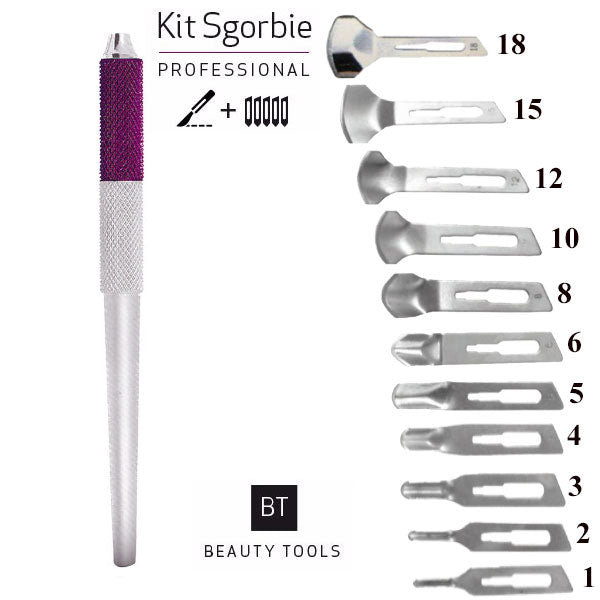 KIT PROF MANICO SGORBIE+ LAME 2 PZ X 1,2,3,4,5,6,8,10,12,15,18 - Tre Pi Profumerie