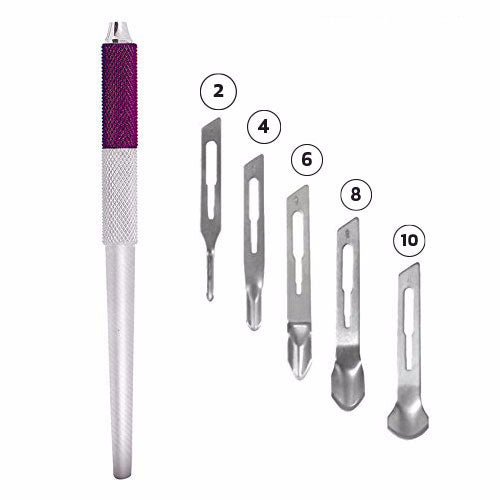 KIT PROFESSIONALE MANICO SGORBIE + LAME 2 PEZZI X 2,4,6,8,10 - Tre Pi Profumerie