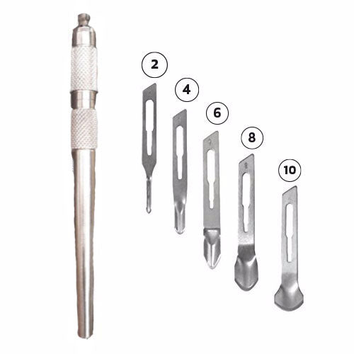 KIT PROFESSIONALE MANICO SGORBIE + LAME 2 PEZZI X 2,4,6,8,10 - Tre Pi Profumerie