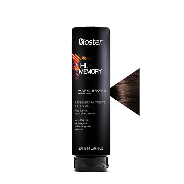 KOSTER HI MEMORY MASCHERA NUTRIENTE RIFLESSANTE WARM BROWN 200ML - Tre Pi Profumerie