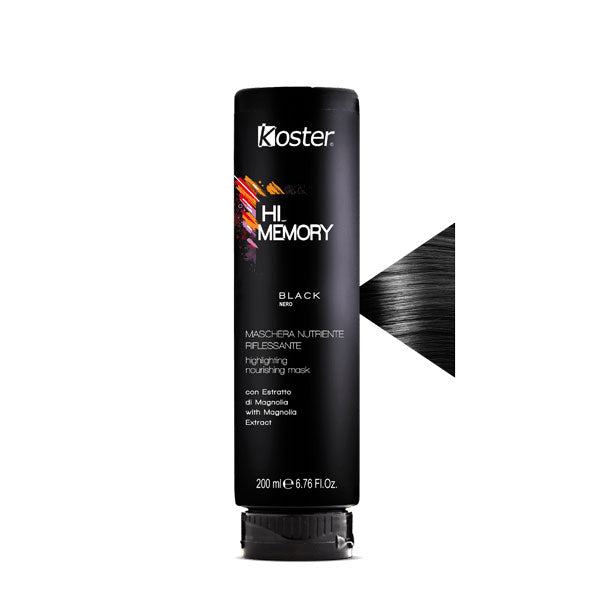 KOSTER HI MEMORY MASCHERA NUTRIENTE RIFLESSANTE BLACK 200 ML - Tre Pi Profumerie