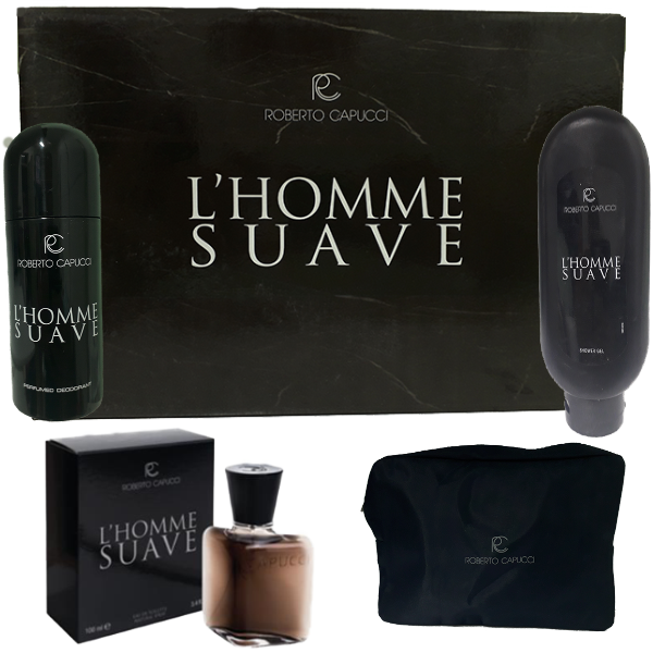 CAPUCCI L'HOMME SUAVE COFANETTO EDT 100 + DEO 150 + SHOWER 400 - Tre Pi Profumerie