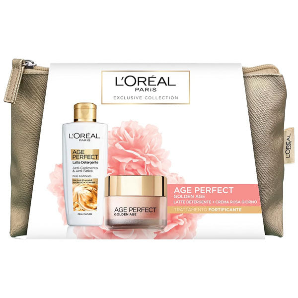 L'OREAL COFANETTO LATTEDETERGENTE 200 ML + GOLDEN AGE CREMA - Tre Pi Profumerie