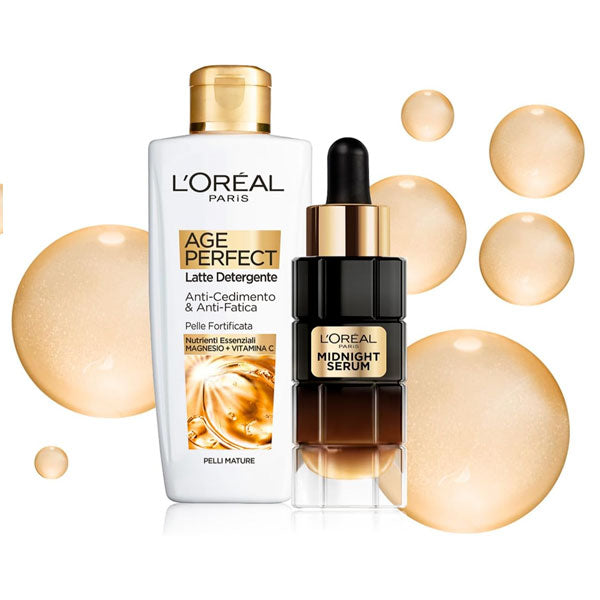 L'OREAL COFANETTO LATTEDETERGENTE 200 ML + SIERO MIDNIGHT 30 ML - Tre Pi Profumerie