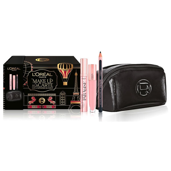 L'OREAL COFANETTO MASCARA LASH PARADISE + MAXI BEAUTY CASE NERO - Tre Pi Profumerie