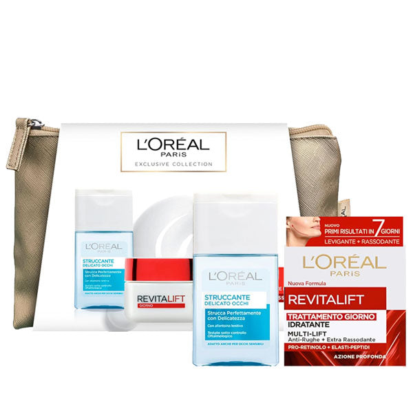 L'OREAL COFANETTO STRUCCANTE OCCHI + REVITALIFT CREMA GIORNO - Tre Pi Profumerie