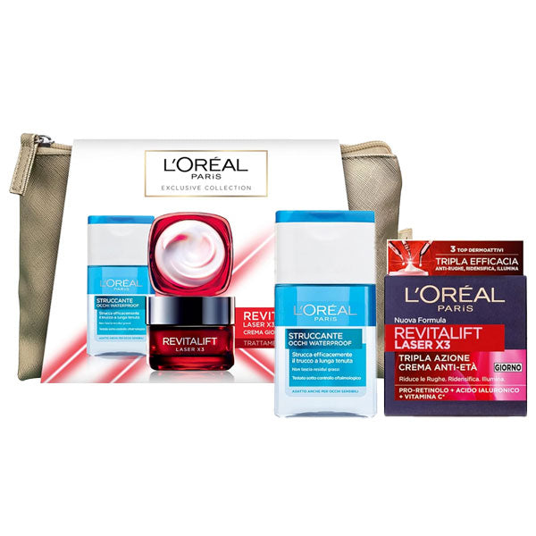 L'OREAL COFANETTO STRUCCANTE OCCHI + REVITALIFT CREMA LASER X3 - Tre Pi Profumerie