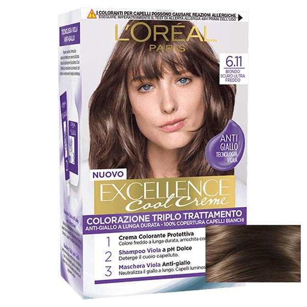 L'OREAL EXCELLENCE BIONDO SCURO ULTRA FREDDO 6.11 - Tre Pi Profumerie