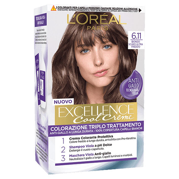 L'OREAL EXCELLENCE BIONDO SCURO ULTRA FREDDO 6.11 - Tre Pi Profumerie