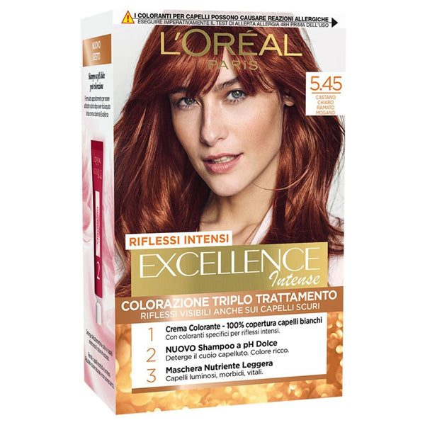 L'OREAL EXCELLENCE CASTANO CHIARO RAMATO MOGANO 5.45 - Tre Pi Profumerie