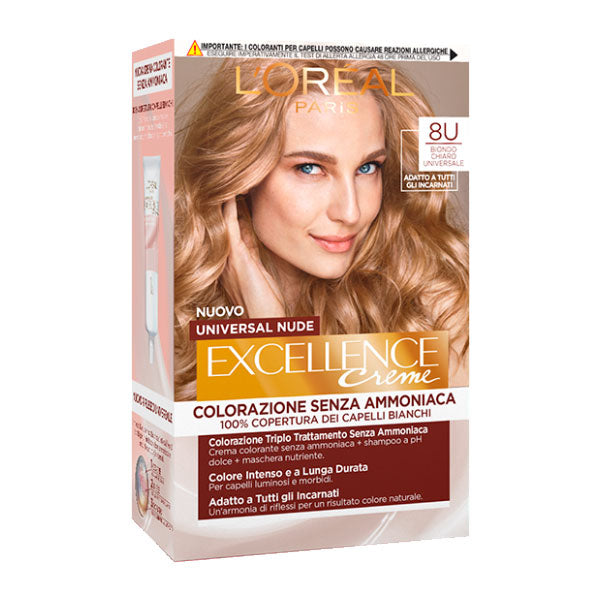 L'OREAL EXCELLENCE NO AMMONIACA BIONDO CHIARO NUDE 8U - Tre Pi Profumerie