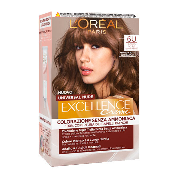 L'OREAL EXCELLENCE NO AMMONIACA BIONDO SCURO NUDE 6U - Tre Pi Profumerie