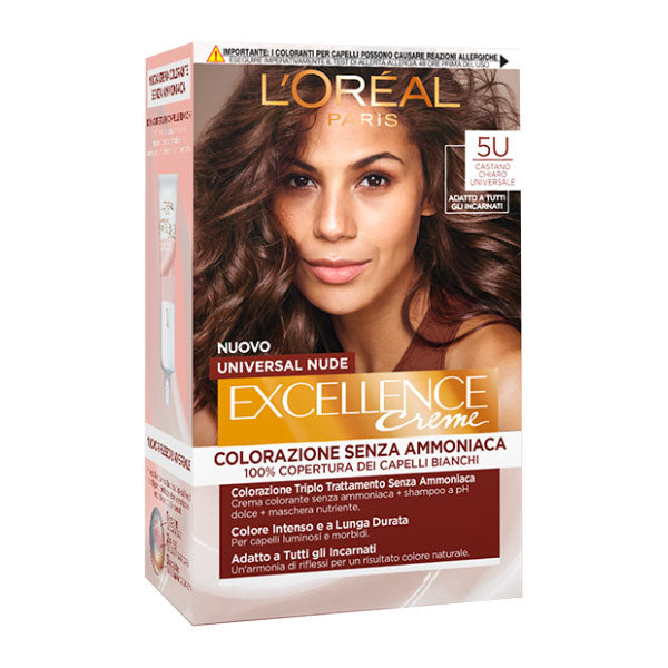 L'OREAL EXCELLENCE NO AMMONIACA CASTANO CHIARO NUDE 5U - Tre Pi Profumerie