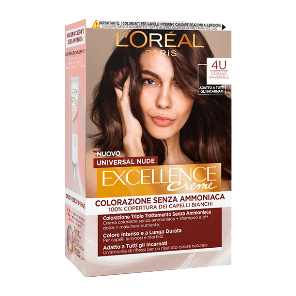 L'OREAL EXCELLENCE NO AMMONIACA CASTANO NUDE 4U - Tre Pi Profumerie