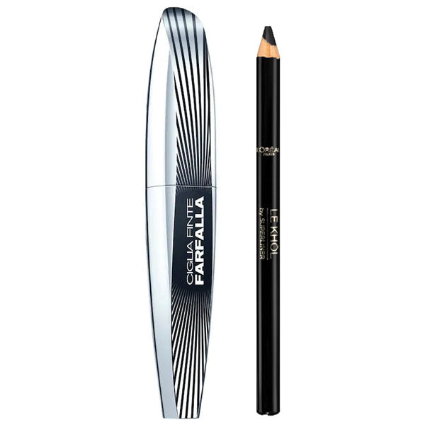 L'OREAL MASCARA CIGLIA FINTE A FARFALLA + MATITA LE KHOL BLACK - Tre Pi Profumerie