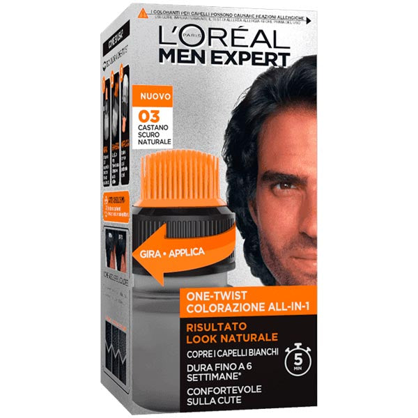 L'OREAL MEN EXPERT COLORAZIONE ALL IN 1 CASTANO SCURO NATURAL 03 - Tre Pi Profumerie