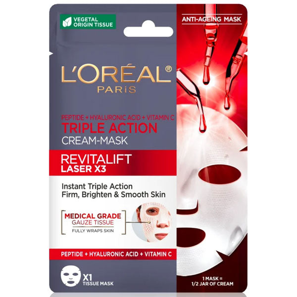 L'OREAL REVITALIFT LASER X3 MASCHERA VISO TESSUTO ANTI-ETA' - Tre Pi Profumerie