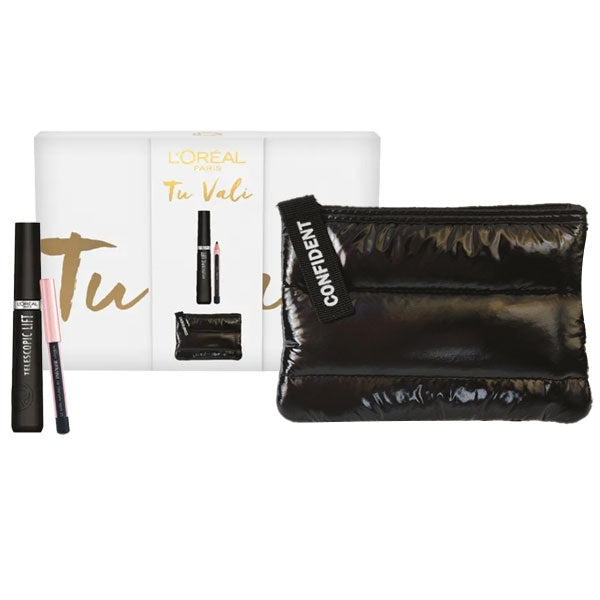 L'OREAL TU VALI COFANETTO MASCARA TELESCOPIC + MINI MATITA NERA - Tre Pi Profumerie