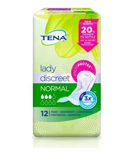 TENA LADY ASSORBENTI DISCREET NORMAL X 12 - Tre Pi Profumerie