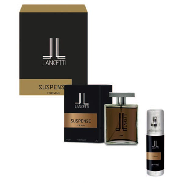 LANCETTI SUSPENSE MAN COFANETTO EDT 100 ML + DEODORANTE - Tre Pi Profumerie