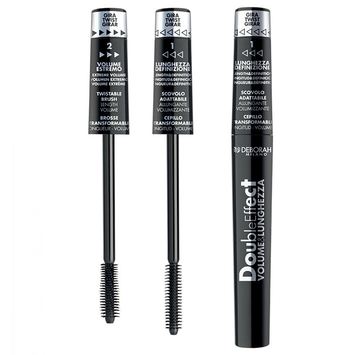 DEBORAH MASCARA DOUBLE EFFECT VOLUME E LUNGHEZZA NERO - Tre Pi Profumerie