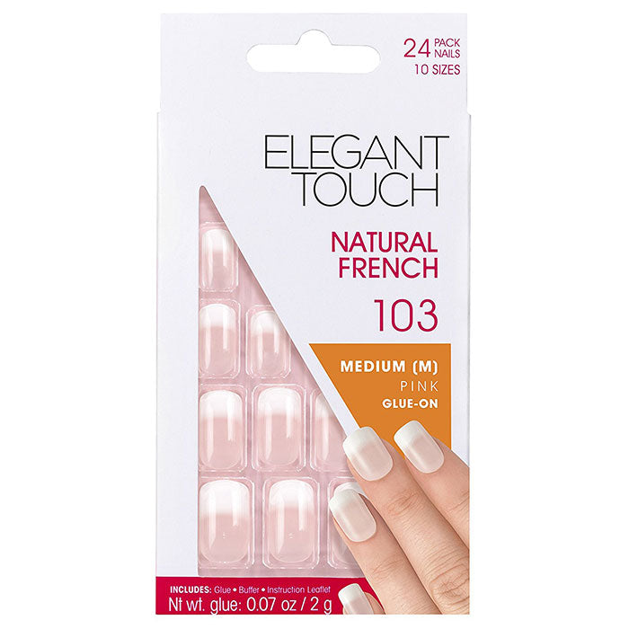 ELEGANT TOUCH NATURAL FRENCH MEDIUM PINK GLUE ON 103 - Tre Pi Profumerie