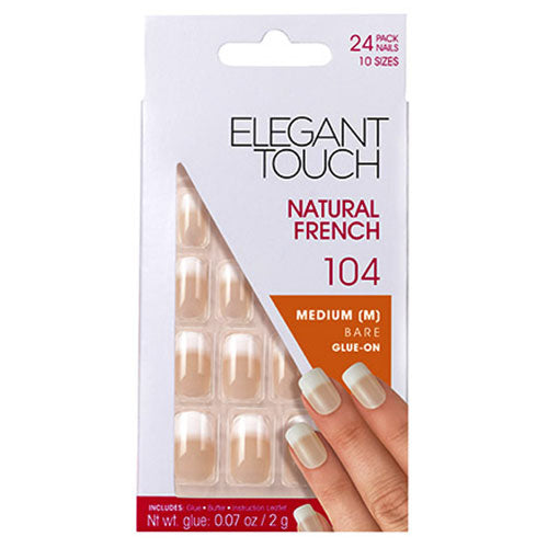 ELEGANT TOUCH NATURAL FRENCH MEDIUM BARE GLUE ON 104 - Tre Pi Profumerie