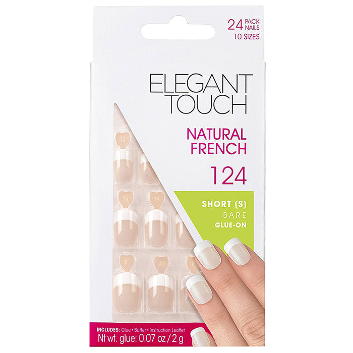 ELEGANT TOUCH NATURAL FRENCH SHORT BARE GLUE ON 124 - Tre Pi Profumerie