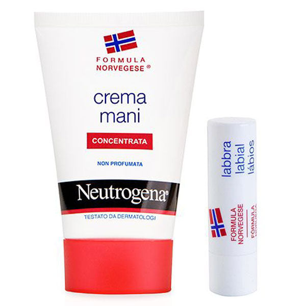 NEUTROGENA CREMA MANI PROFUMATA + TRATTAMENTO LABBRA ROSSA - Tre Pi Profumerie