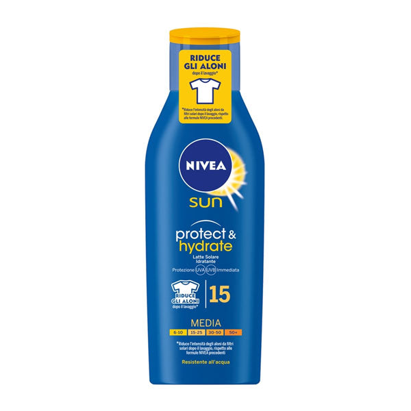 NIVEA SUN PROTECT & HYDRATE LATTE SOLARE SPF 15 200 ML - Tre Pi Profumerie