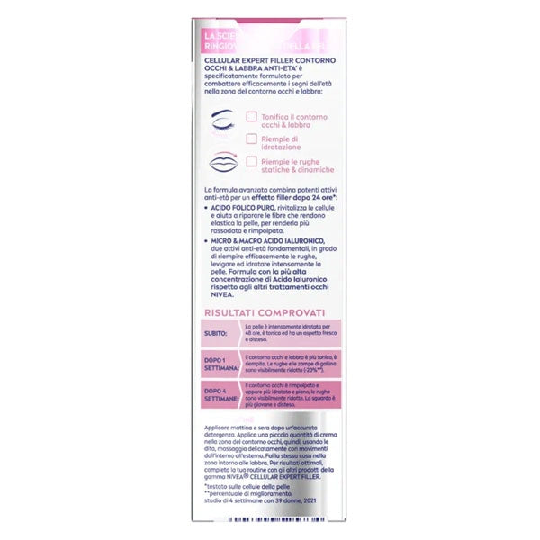 NIVEA HYALURON CELLULARFILLER CONTORNO OCCHI ANTI RUGHE 15 ML - Tre Pi Profumerie