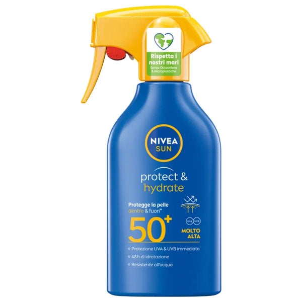 NIVEA SUN PROTECT & HYDRATE LATTE SOLARE SPRAY SPF 50+ 270 ML - Tre Pi Profumerie