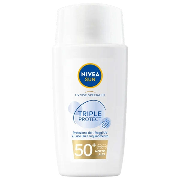 NIVEA SUN TRIPLE PROTECT CON ACIDO IALURONICO SPF 50+ 40 ML - Tre Pi Profumerie