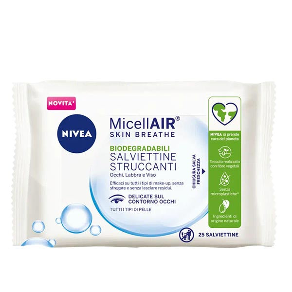 NIVEA VISAGE SALVIETTINE STRUCCANTI MICELLAR AIR 25 PZ - Tre Pi Profumerie
