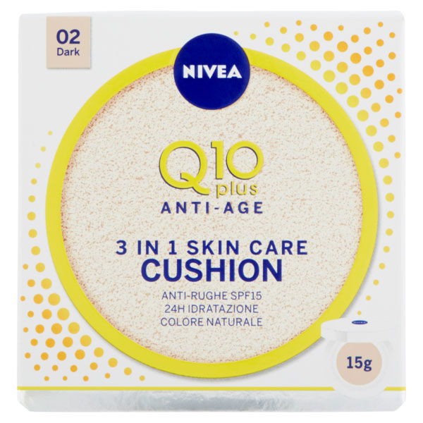 NIVEA Q10 PLUS ANTI AGE3 IN 1 SKIN CARE CUSHION DARK 15G - Tre Pi Profumerie