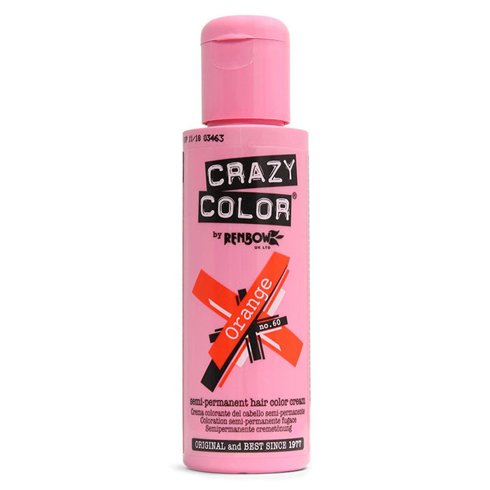 CRAZY COLOR SEMI-PERMANENT HAIR COLOR CREAM ORANGE 60 - Tre Pi Profumerie